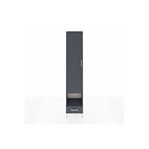 Arges Dolap 3 Raflı Tek Çekmeceli Tek Askılı 44x30x221 Antrasit-antrasit