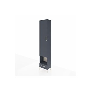 Arges Dolap 3 Raflı Tek Çekmeceli Tek Askılı 44x30x221 Antrasit-antrasit