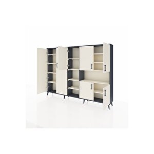 Arges Dolap 13 Raflı 7 Kapaklı 220x30x163 Antrasit-aytaşı