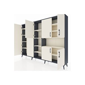 Arges Dolap 13 Raflı 7 Kapaklı 220x30x163 Antrasit-aytaşı