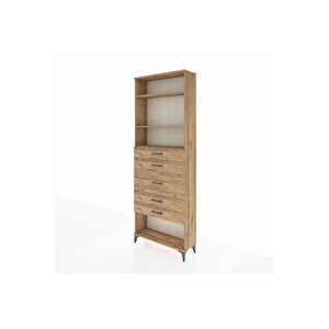 Arges Dolap 3 Raflı 5 Çekmeceli 88x30x243 Çam-çam