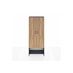 Arges Dolap 2 Raflı 2 Kapaklı Tek Askılı 88x30x221 Antrasit-çam