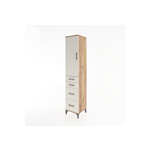 Hyperion Dolap 2 Raflı 4 Çekmeceli Tek Askılı 44x44x221 Çam-aytaşı