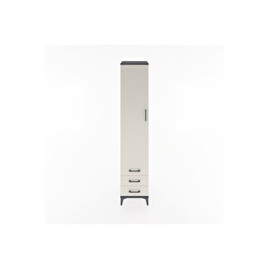 Hyperion Dolap 5 Raflı 3 Çekmeceli Tek Kapaklı 44x44x221 Antrasit-aytaşı