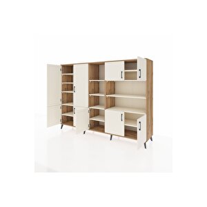 Hyperion Dolap 14 Raflı 9 Kapaklı 220x44x163 Çam-aytaşı