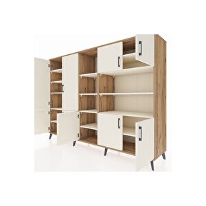 Hyperion Dolap 14 Raflı 9 Kapaklı 220x44x163 Çam-aytaşı