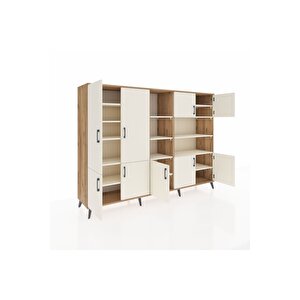 Hyperion Dolap 14 Raflı 9 Kapaklı 220x44x163 Çam-aytaşı