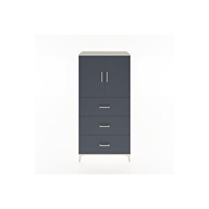 Hyperion Dolap 2 Raflı 3 Çekmeceli 2 Kapaklı 88x44x182 Aytaşı-antrasit