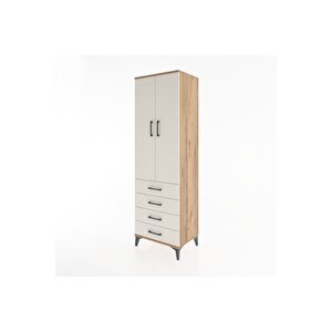 Hyperion Dolap 4 Raflı 4 Çekmeceli 2 Kapaklı 60x44x195 Çam-aytaşı