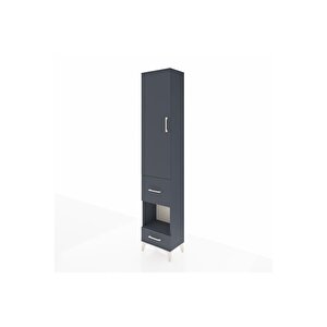 Arges Dolap 3 Raflı 2 Çekmeceli Tek Askılı 44x30x221 Antrasit-antrasit