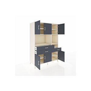 Kronos Dolap 9 Raflı 3 Çekmeceli 6 Kapaklı 132x59x195 Aytaşı-antrasit/antrasit