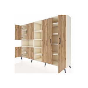 Hyperion Dolap 13 Raflı 6 Kapaklı 220x44x163 Aytaşı-çam/aytaşı