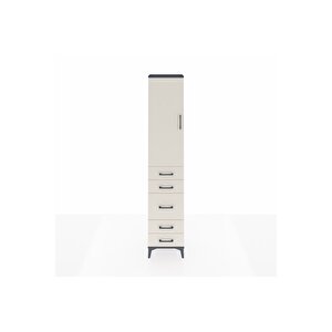 Arges Dolap 2 Raflı 5 Çekmeceli Tek Askılı 44x30x221 Antrasit-aytaşı