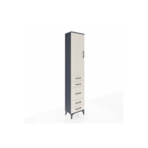 Arges Dolap 2 Raflı 5 Çekmeceli Tek Askılı 44x30x221 Antrasit-aytaşı