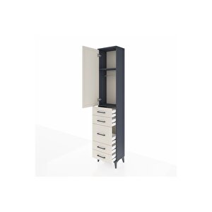 Arges Dolap 2 Raflı 5 Çekmeceli Tek Askılı 44x30x221 Antrasit-aytaşı