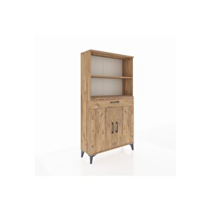 Arges Dolap 3 Raflı Tek Çekmeceli 2 Kapaklı 88x30x163 Çam-çam