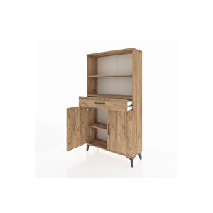 Arges Dolap 3 Raflı Tek Çekmeceli 2 Kapaklı 88x30x163 Çam-çam