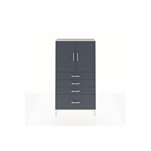 Arges Dolap 2 Raflı 4 Çekmeceli 2 Kapaklı 88x30x163 Aytaşı-antrasit