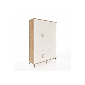 Hyperion Dolap 7 Raflı 5 Kapaklı Tek Askılı 132x44x195 Çam-aytaşı/çam