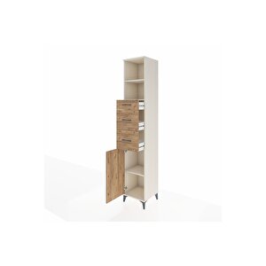 Hyperion Dolap 3 Raflı 3 Çekmeceli Tek Kapaklı 44x44x243 Aytaşı-çam