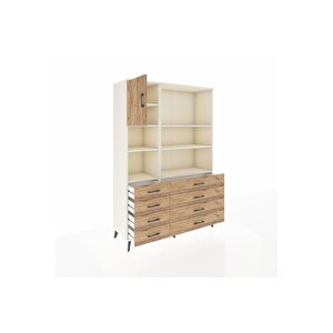 Hyperion Gardrop 7 Raflı 8 Çekmeceli Tek Kapaklı  132x44x195 Aytaşı-çam