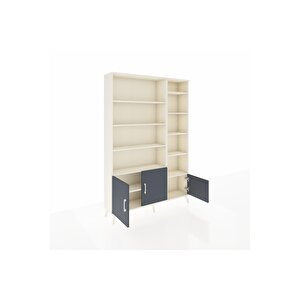 Arges Dolap 10 Raflı 3 Kapaklı 132x30x195 Aytaşı-antrasit/aytaşı