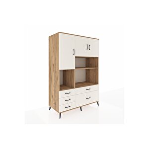 Kronos Dolap 8 Raflı 5 Çekmeceli 3 Kapaklı 132x59x195 Çam-aytaşı/aytaşı