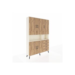 Arges Gardrop 7 Raflı 4 Çekmeceli 5 Kapaklı 132x30x195 Aytaşı-çam