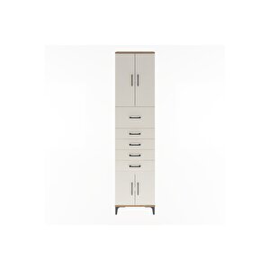 Arges Dolap 3 Raflı 5 Çekmeceli 4 Kapaklı 60x30x243 Çam-aytaşı