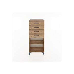 Hyperion Dolap Tek Raflı 4 Çekmeceli 60x44x134 Çam-çam