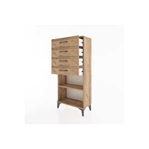 Hyperion Dolap Tek Raflı 4 Çekmeceli 60x44x134 Çam-çam