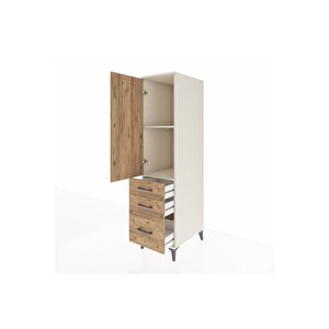 Kronos Dolap 2 Raflı 3 Çekmeceli Tek Kapaklı 44x59x182 Aytaşı-çam