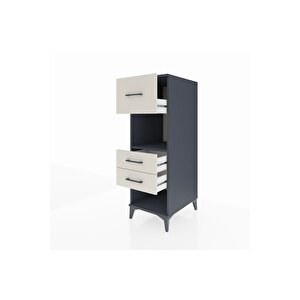 Kronos Dolap Tek Raflı 3 Çekmeceli 44x59x134 Antrasit-aytaşı