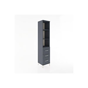 Hyperion Dolap 3 Raflı 3 Çekmeceli 44x44x221 Antrasit-antrasit