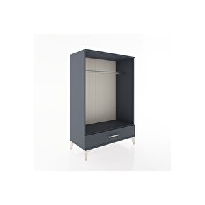 Hyperion Dolap Tek Raflı Tek Çekmeceli Tek Askılı 88x44x134 Antrasit-antrasit