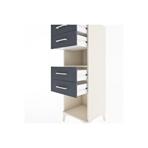 Hyperion Dolap Tek Raflı 4 Çekmeceli 44x44x134 Aytaşı-antrasit