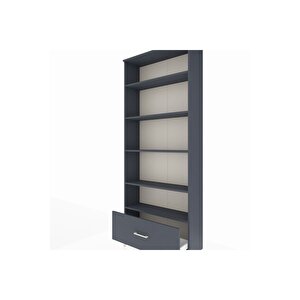 Arges Dolap 5 Raflı Tek Çekmeceli 88x30x221 Antrasit-antrasit