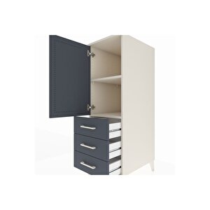 Kronos Dolap 2 Raflı 3 Çekmeceli Tek Kapaklı 44x59x134 Aytaşı-antrasit