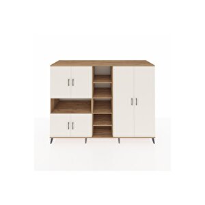 Kronos Dolap 13 Raflı 6 Kapaklı 220x59x163 Çam-aytaşı/çam