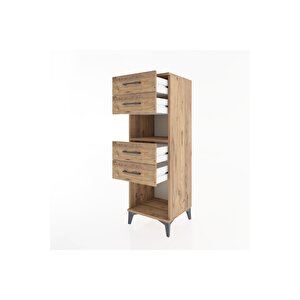 Hyperion Dolap Tek Raflı 4 Çekmeceli 44x44x134 Çam-çam