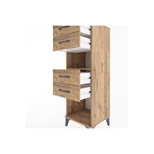 Hyperion Dolap Tek Raflı 4 Çekmeceli 44x44x134 Çam-çam