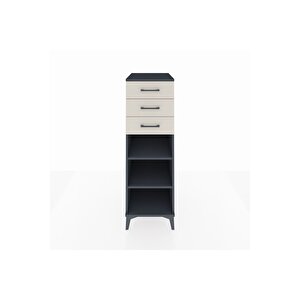 Kronos Dolap 2 Raflı 3 Çekmeceli 44x59x134 Antrasit-aytaşı