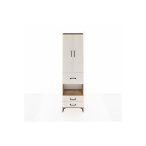 Arges Dolap 4 Raflı 3 Çekmeceli 2 Kapaklı 60x30x221 Çam-aytaşı