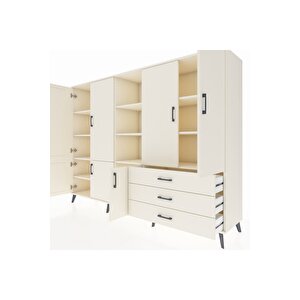 Hyperion Dolap 11 Raflı 3 Çekmeceli 7 Kapaklı 220x44x163 Aytaşı-aytaşı