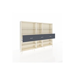 Arges Dolap 9 Raflı 3 Çekmeceli  220x30x163 Aytaşı-aytaşı/antrasit