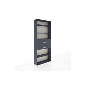 Arges Dolap 4 Raflı 2 Çekmeceli 88x30x221 Antrasit-antrasit