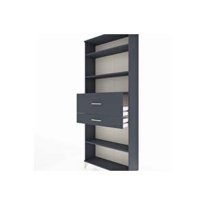 Arges Dolap 4 Raflı 2 Çekmeceli 88x30x221 Antrasit-antrasit