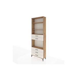 Arges Dolap 4 Raflı 5 Çekmeceli 88x30x243 Çam-aytaşı