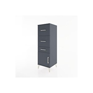 Hyperion Dolap 3 Çekmeceli Tek Kapaklı 44x44x134 Antrasit-antrasit
