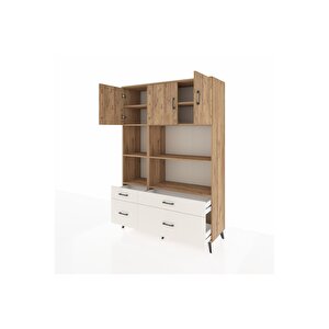 Hyperion Dolap 8 Raflı 4 Çekmeceli 3 Kapaklı 132x44x195 Çam-çam/aytaşı